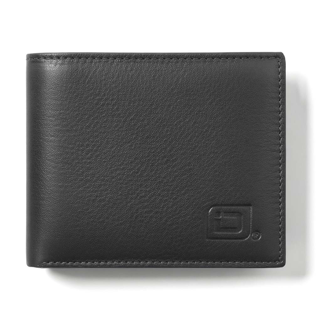 Men's RFID Leather Bifold Wallet, 10 Card Slots with ID Window