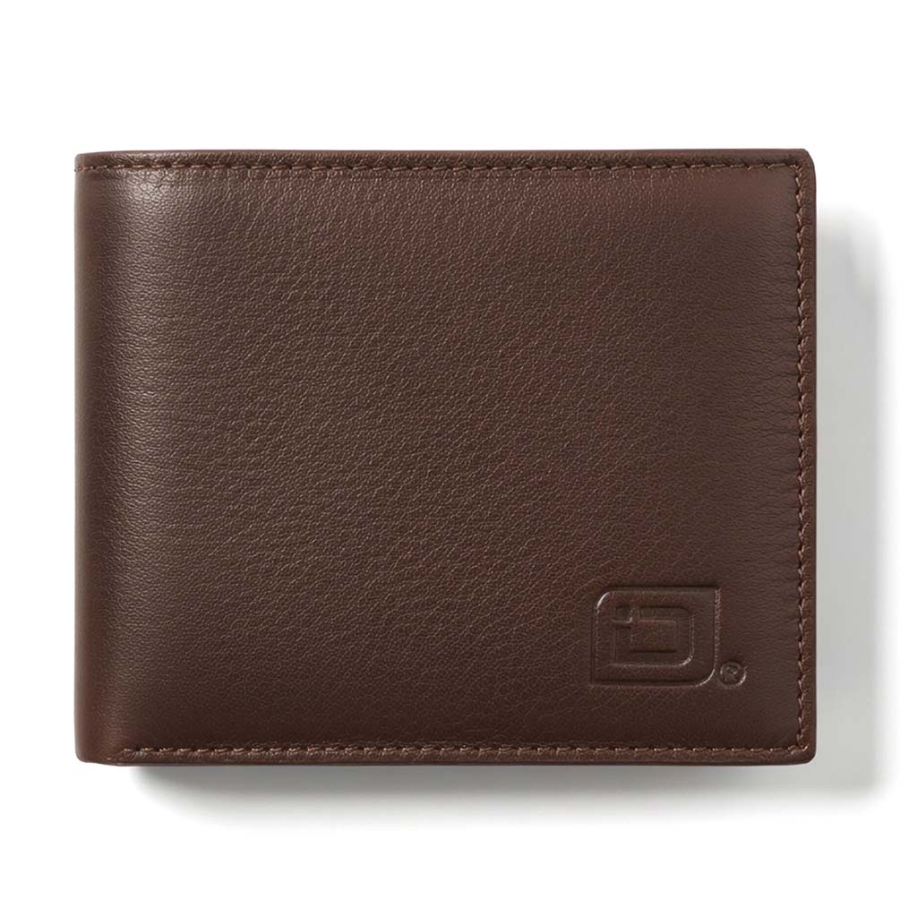 Men's RFID Leather Bifold Wallet, 10 Card Slots with ID Window