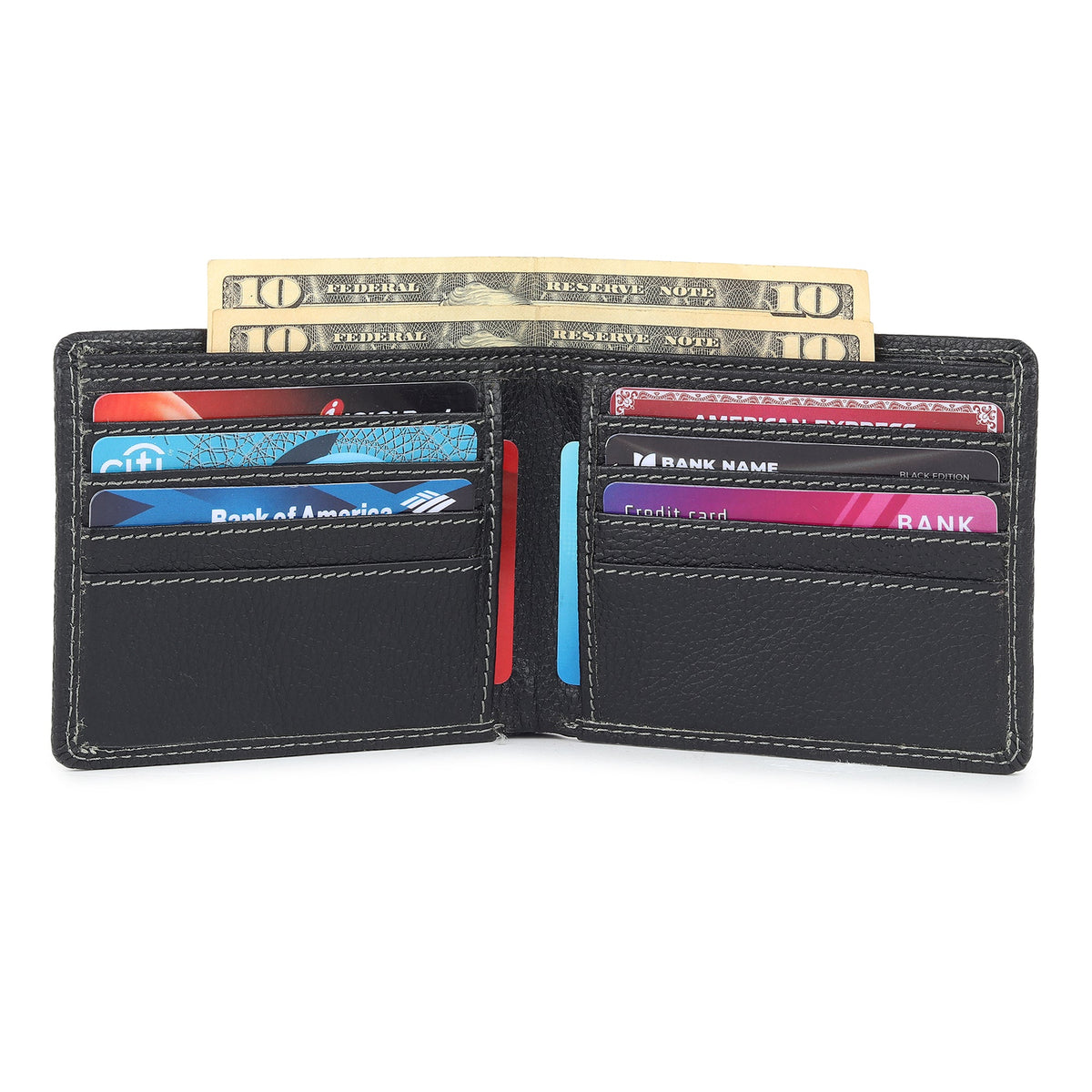 Men's Black Textured Leather Wallet