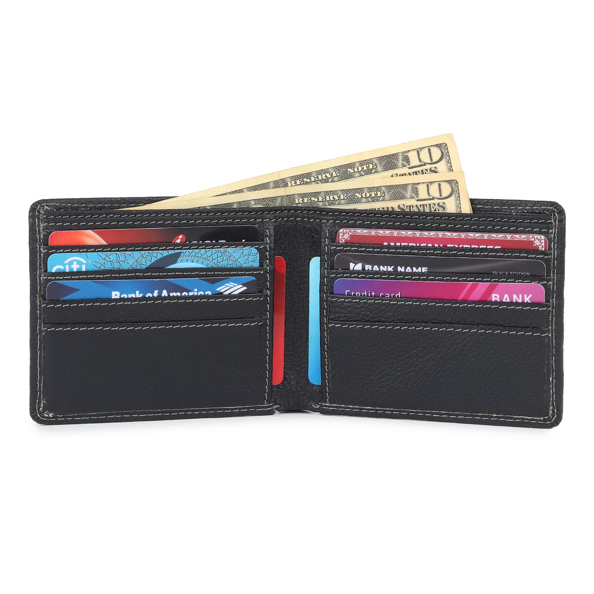 Men's Black Textured Leather Wallet
