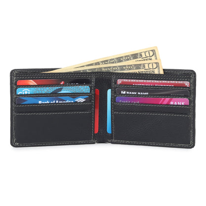 Men's Black Textured Leather Wallet