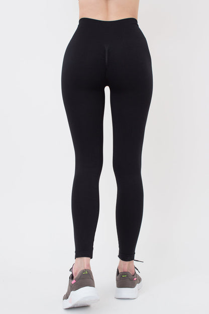 Women's High-Waisted Seamless Sculpting Leggings – Black