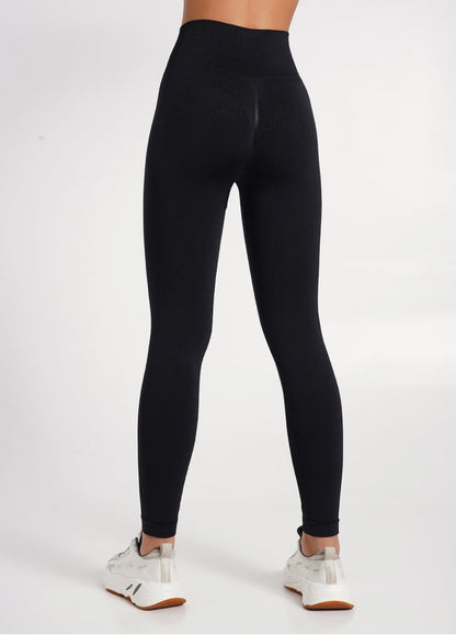 Women's High-Waisted Seamless Sculpting Leggings – Black