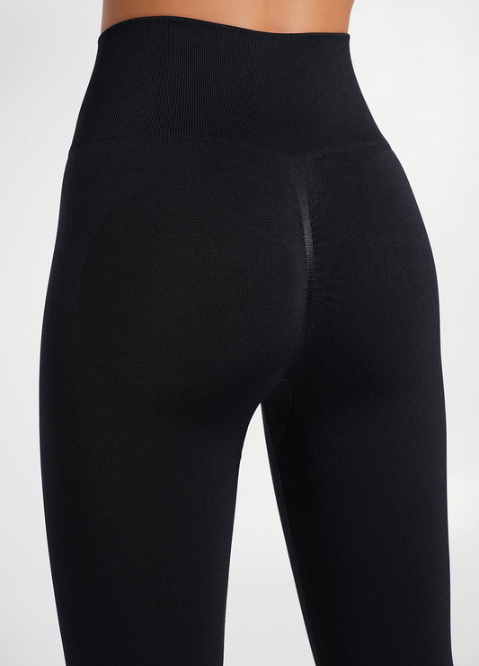 Women's High-Waisted Seamless Sculpting Leggings – Black