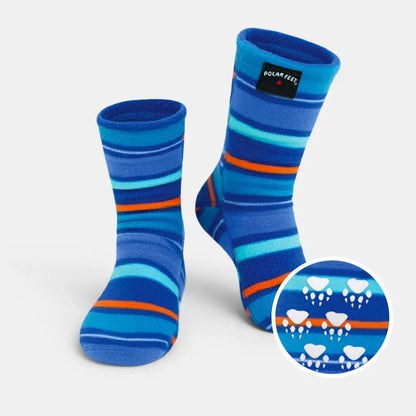 Kids' Nonskid Fleece Socks – Jazz Stripes