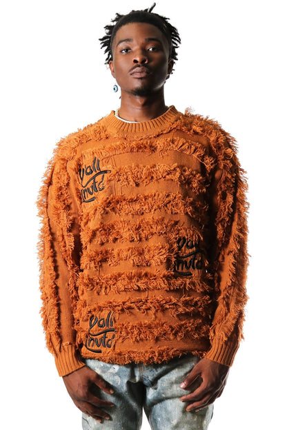 Men's Tassel-Knit Crewneck Sweater – Tawny