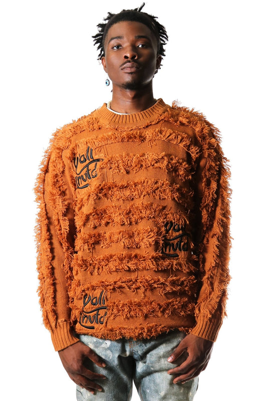 Men's Tassel-Knit Crewneck Sweater – Tawny