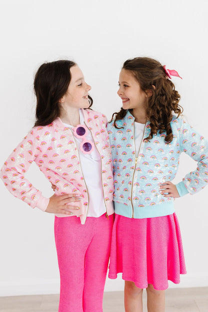 Rainbow Sequin Jacket – Mint