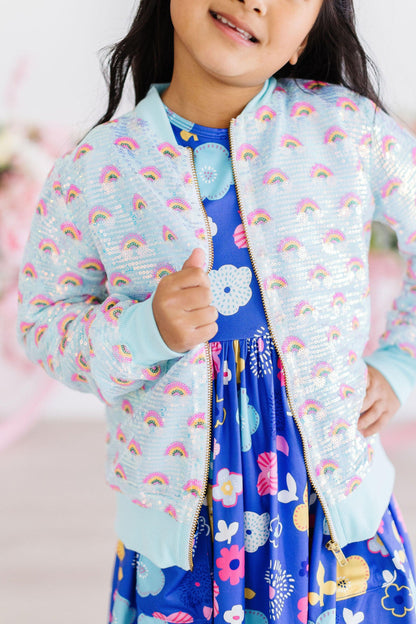 Rainbow Sequin Jacket – Mint