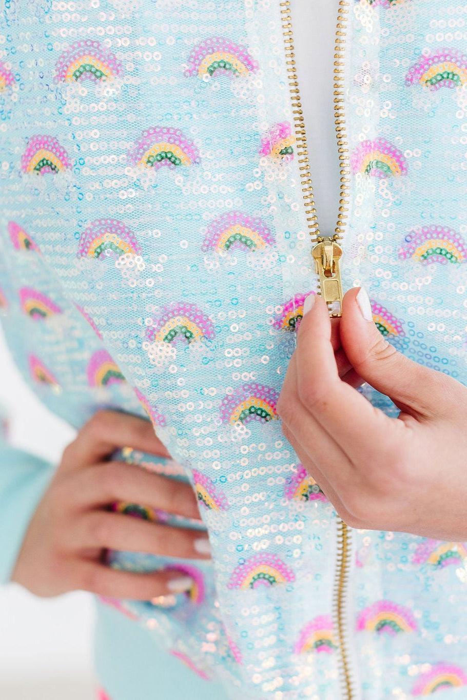 Rainbow Sequin Jacket – Mint