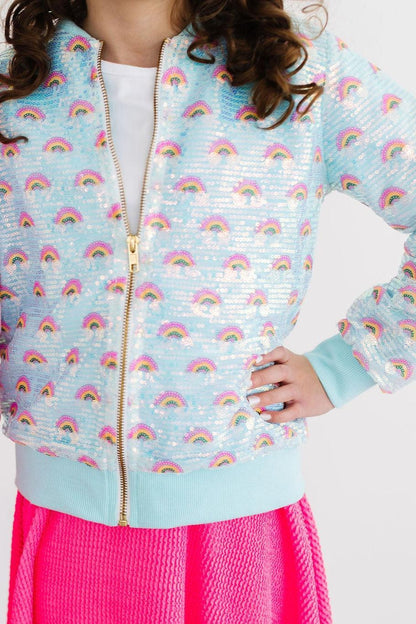 Rainbow Sequin Jacket – Mint
