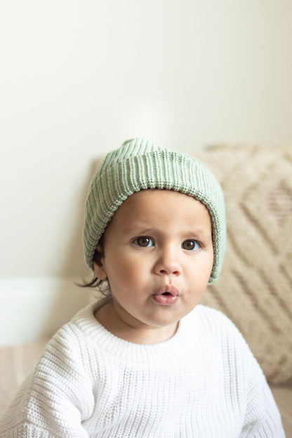 Organic Cotton Knit Beanie for Babies & Kids