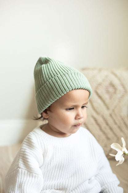 Organic Cotton Knit Beanie for Babies & Kids