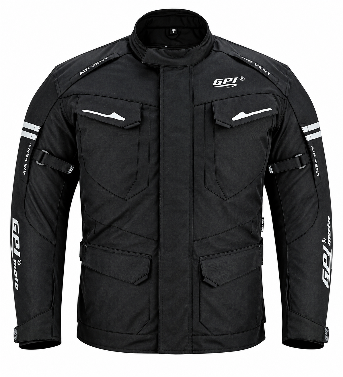 Men's All-Season Waterproof Motorcycle Jacket with Removable Armor – Full Black