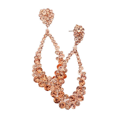 Women's Crystal Bubble Cluster Teardrop Earrings