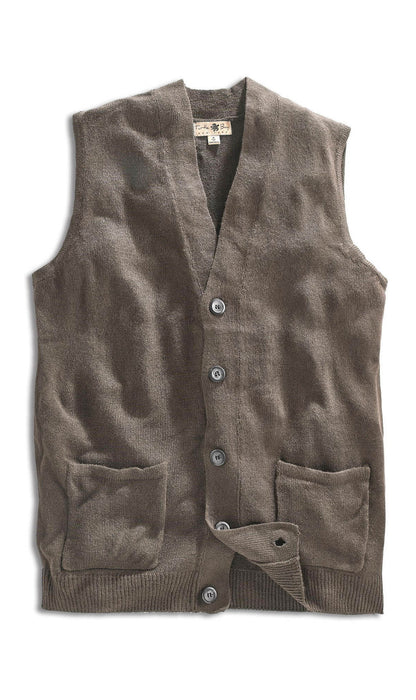 Men's Button-Front Knit Sweater Vest with Chest Pockets