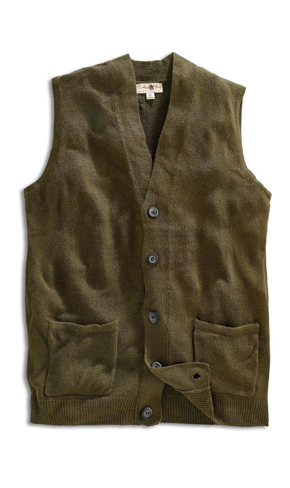 Men's Button-Front Knit Sweater Vest with Chest Pockets
