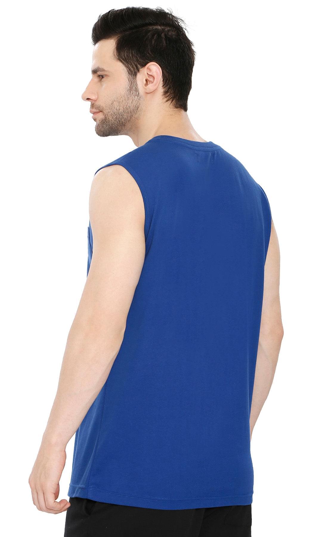 Men's Heavyweight Sleeveless Crew Neck Tee with Chest Pocket