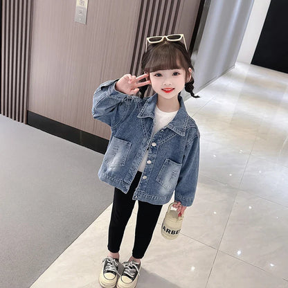 Girls Embroidered Denim Jacket