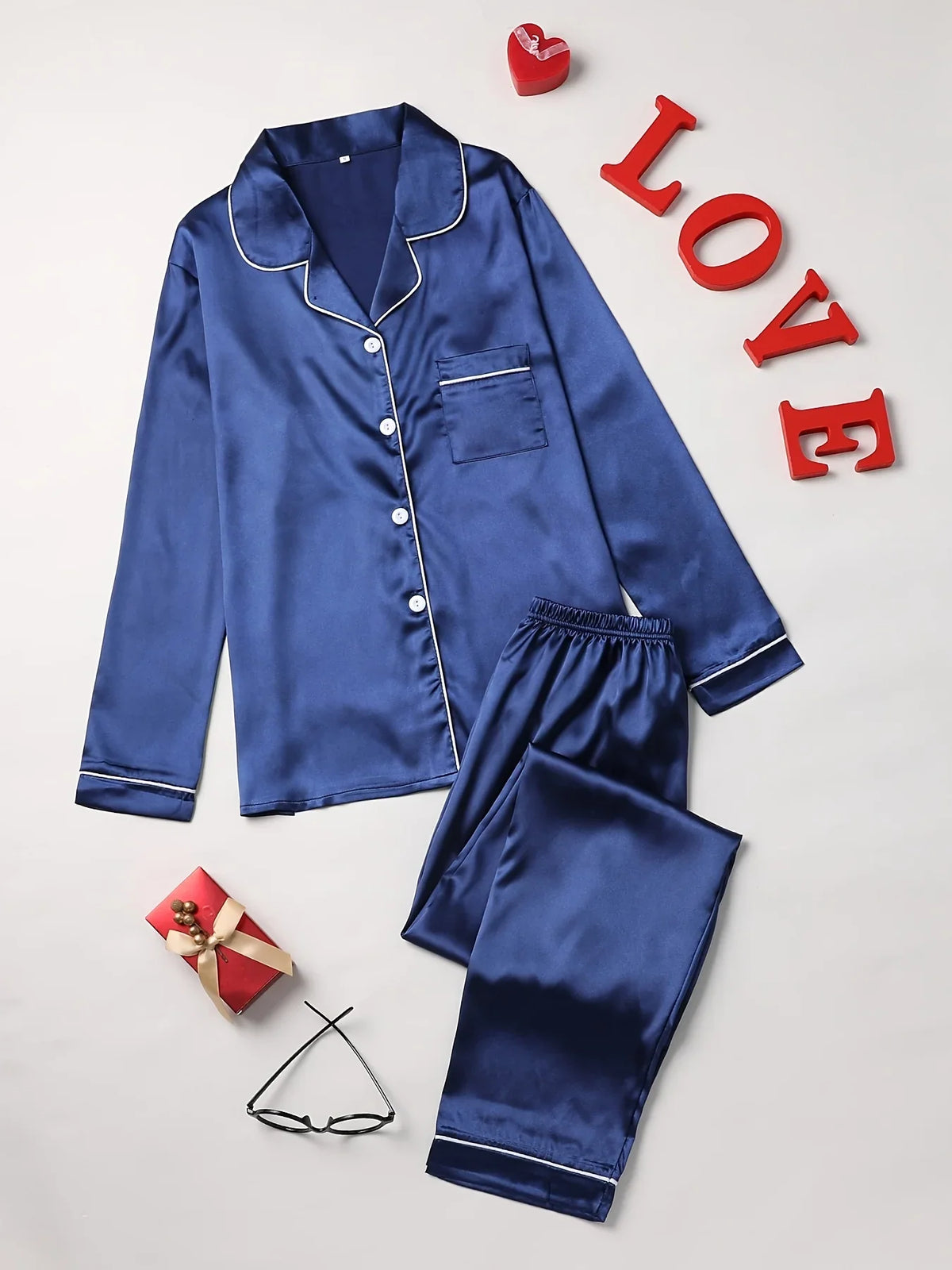Women's Button-Up Long Sleeve Pajama Set