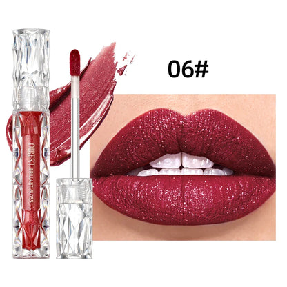Qibest Diamond Shimmer Lip Gloss – Waterproof, Long-Lasting