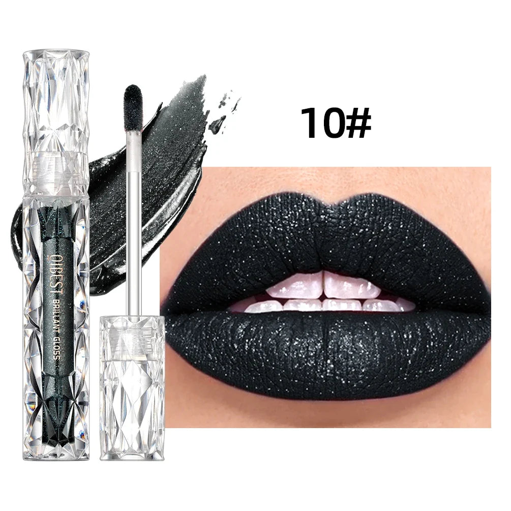 Qibest Diamond Shimmer Lip Gloss – Waterproof, Long-Lasting