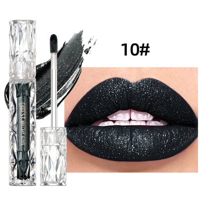 Qibest Diamond Shimmer Lip Gloss – Waterproof, Long-Lasting