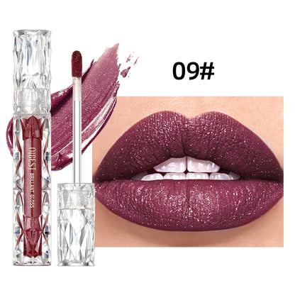 Qibest Diamond Shimmer Lip Gloss – Waterproof, Long-Lasting