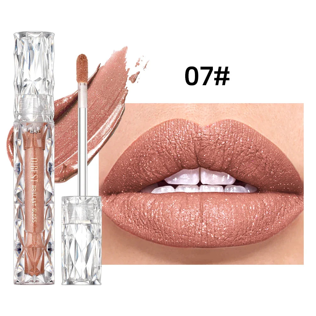 Qibest Diamond Shimmer Lip Gloss – Waterproof, Long-Lasting