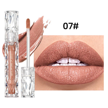 Qibest Diamond Shimmer Lip Gloss – Waterproof, Long-Lasting