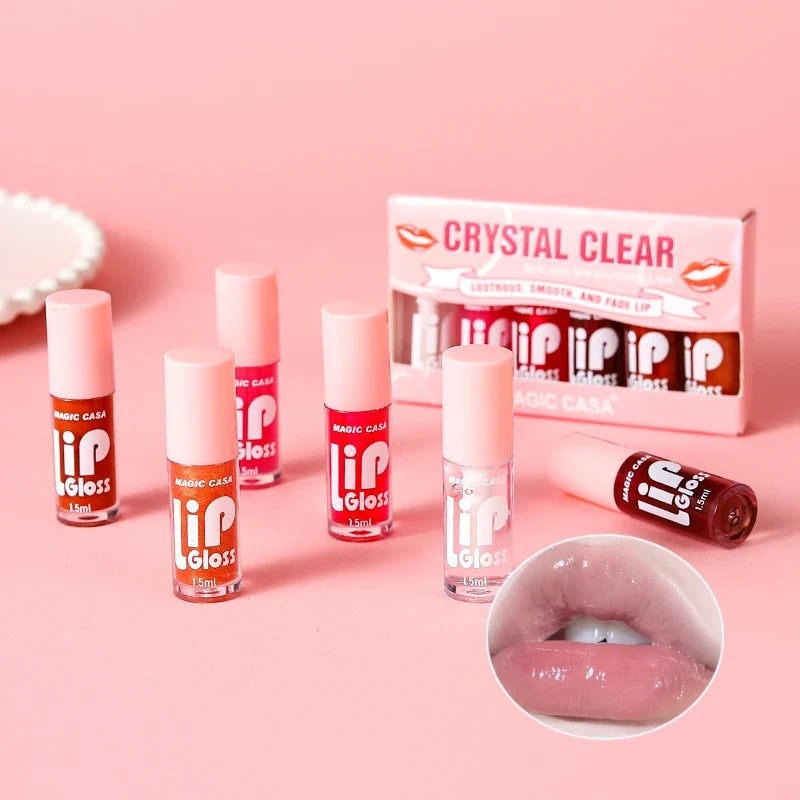 Magic Casa Water-Gloss Jelly Lip Oil Set – 6 Piece