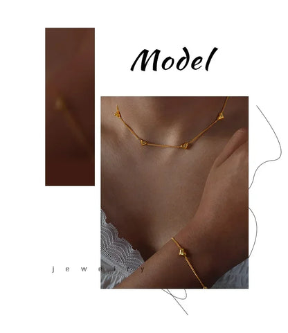 Shiny Zircon Heart Jewelry: Necklace, Earrings or Bracelet