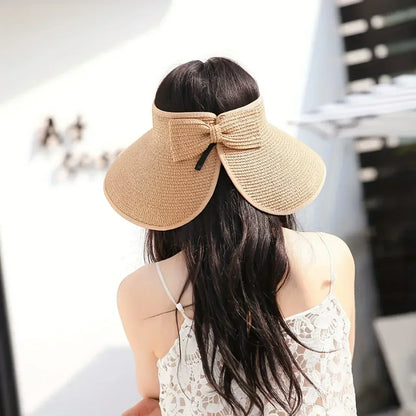 Foldable Wide-Brim Straw Sun Hat