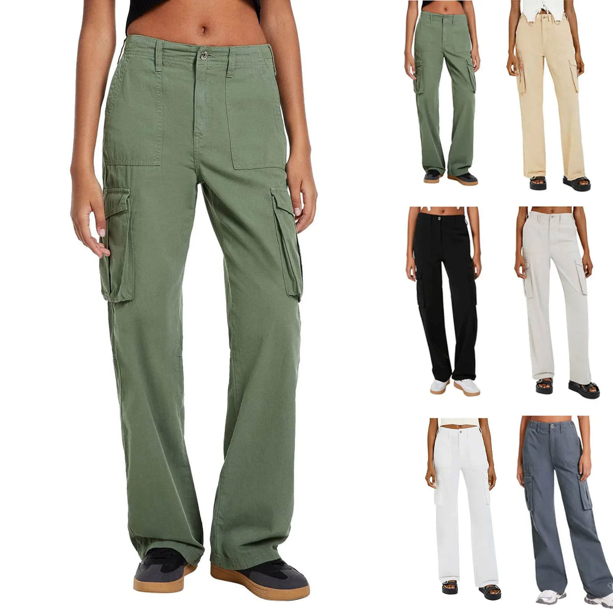 Women's Adjustable Wide-Leg Cargo Pants