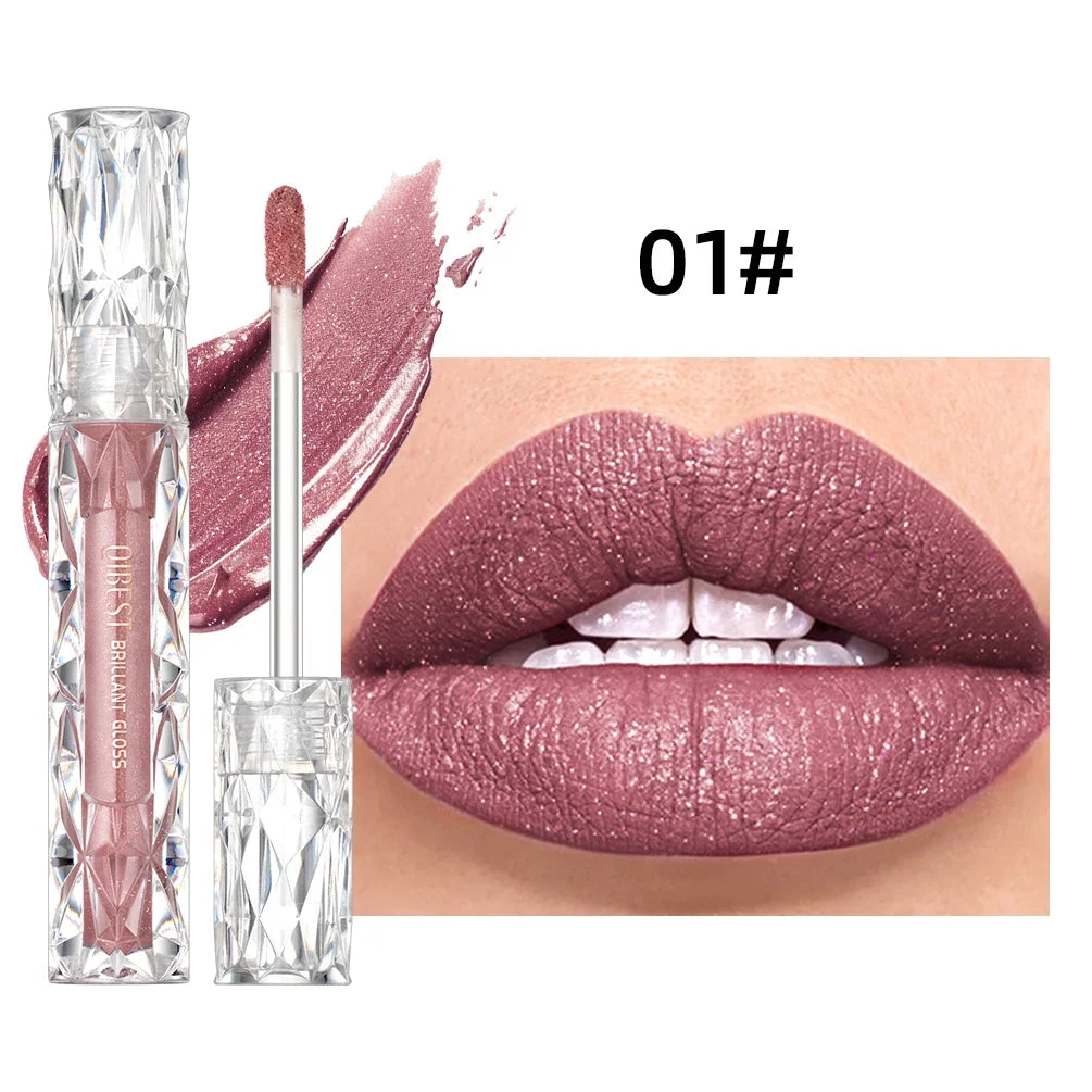 Qibest Diamond Shimmer Lip Gloss – Waterproof, Long-Lasting