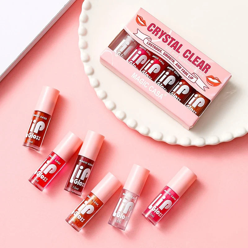 Magic Casa Water-Gloss Jelly Lip Oil Set – 6 Piece