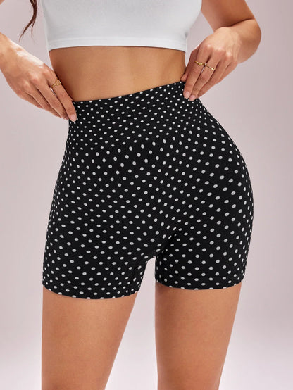 Women's High-Waist Seamless Yoga Shorts, Black