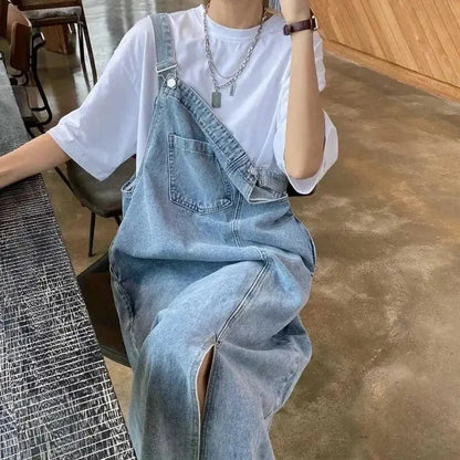 Women's Sleeveless Denim Overall Dress