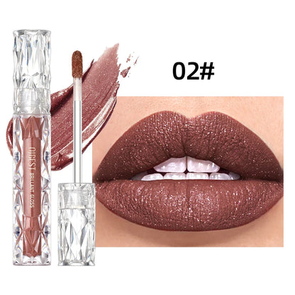 Qibest Diamond Shimmer Lip Gloss – Waterproof, Long-Lasting