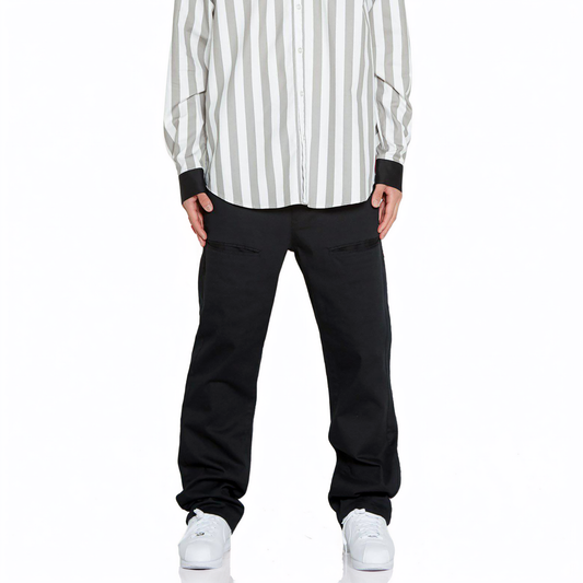 Men's Relaxed Stretch Twill Chinos – Black