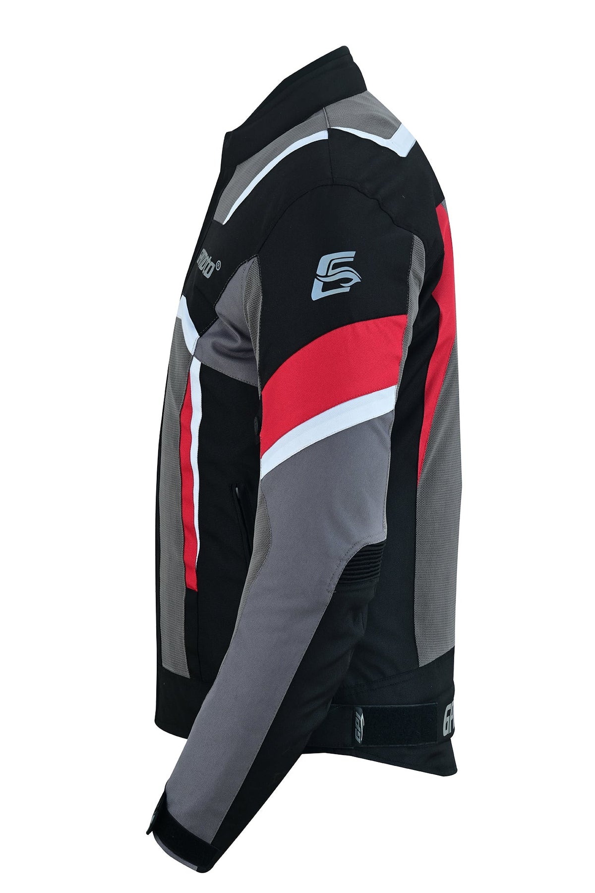 Men's Summer Waterproof Motorcycle Jacket – Black/Red/Gray, 4 Pockets