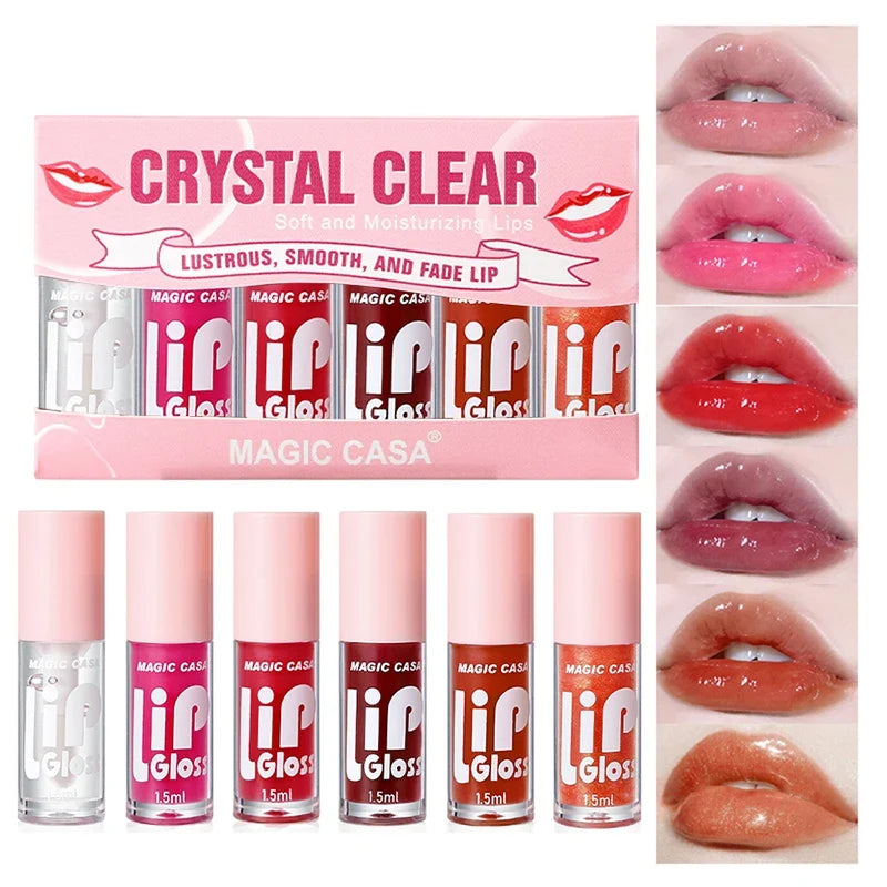 Magic Casa Water-Gloss Jelly Lip Oil Set – 6 Piece