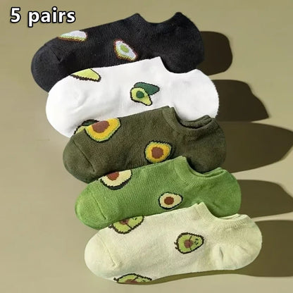 Women's Printed Low-Cut Ankle Socks, 5-Pack