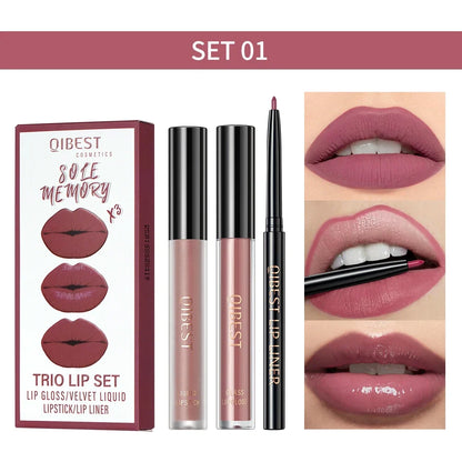 Matte Liquid Lipstick & Lip Liner Set – 3 Piece