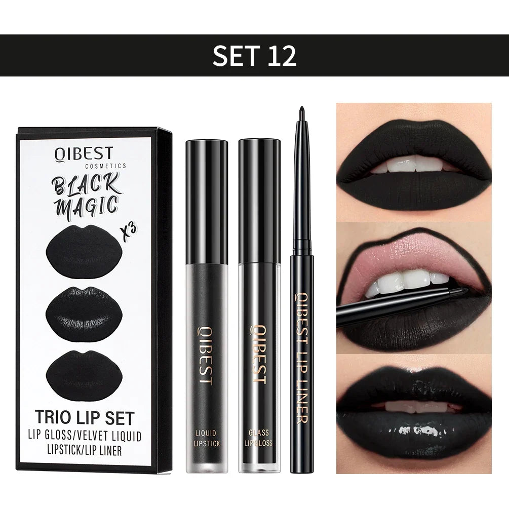 Matte Liquid Lipstick & Lip Liner Set – 3 Piece