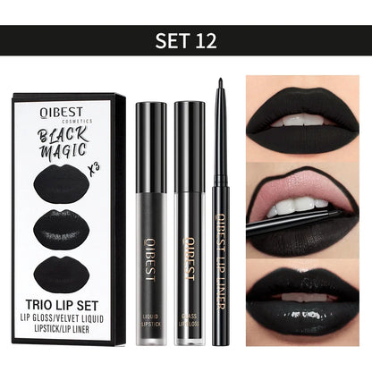 Matte Liquid Lipstick & Lip Liner Set – 3 Piece