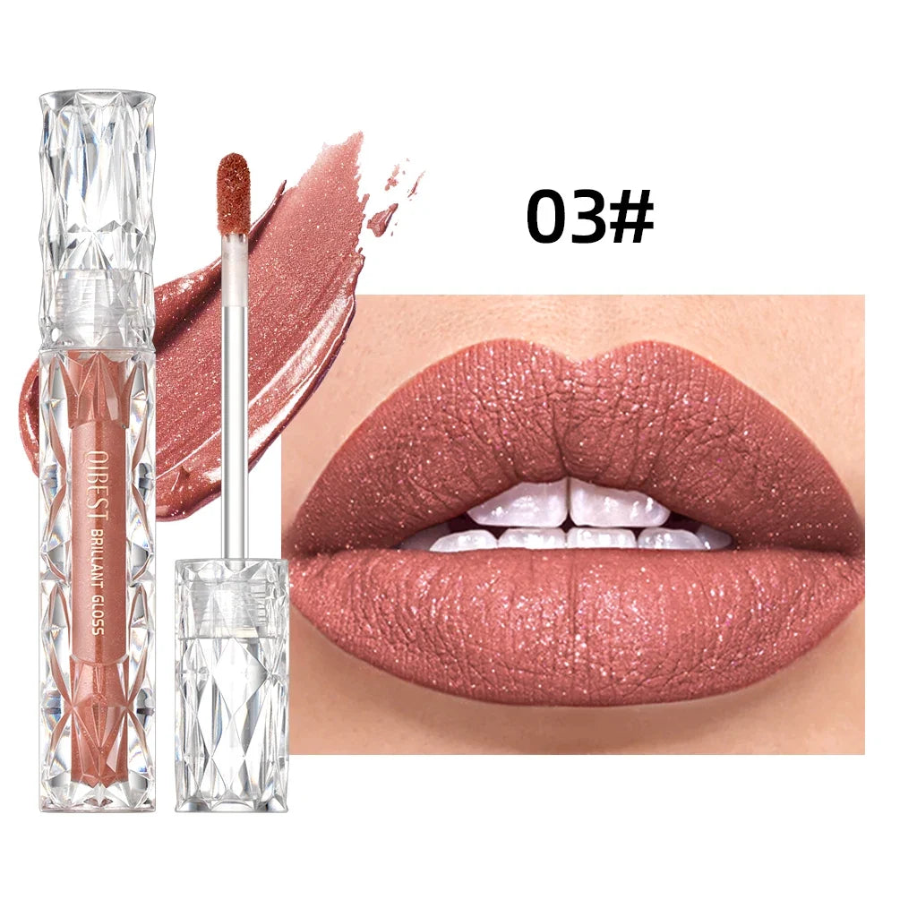 Qibest Diamond Shimmer Lip Gloss – Waterproof, Long-Lasting
