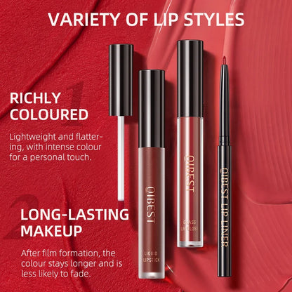 Matte Liquid Lipstick & Lip Liner Set – 3 Piece