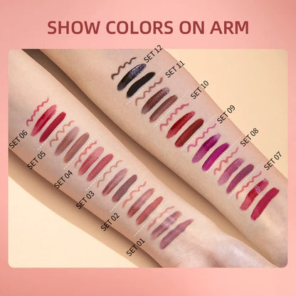 Matte Liquid Lipstick & Lip Liner Set – 3 Piece