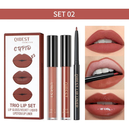 Matte Liquid Lipstick & Lip Liner Set – 3 Piece